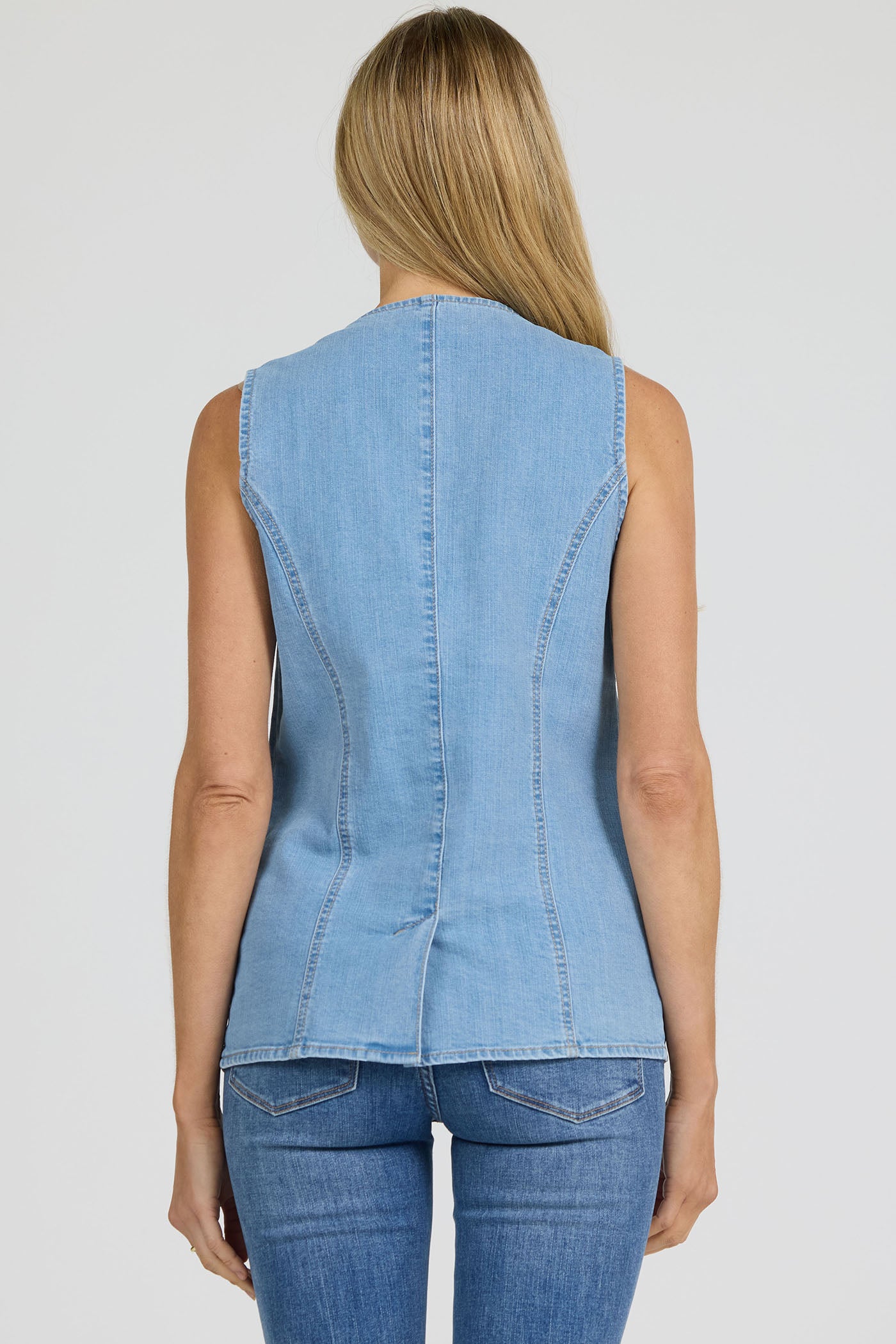 Prue Denim Vest in Dark Arthlow by Dear John