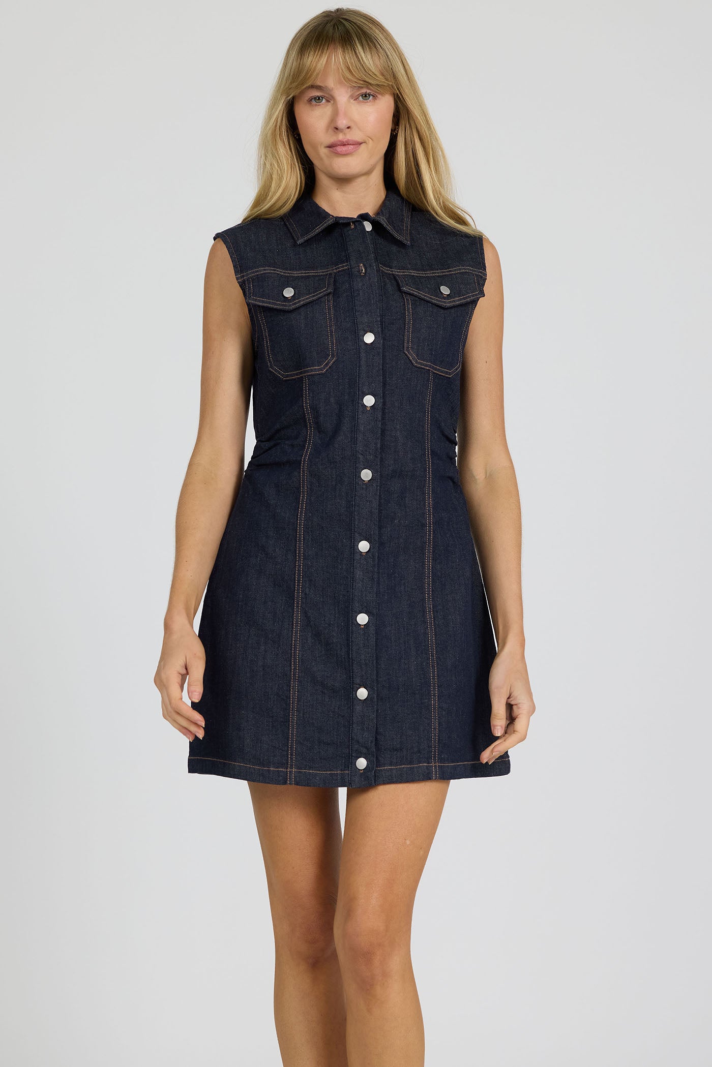Saira Dress in Dark Denim by Dear John