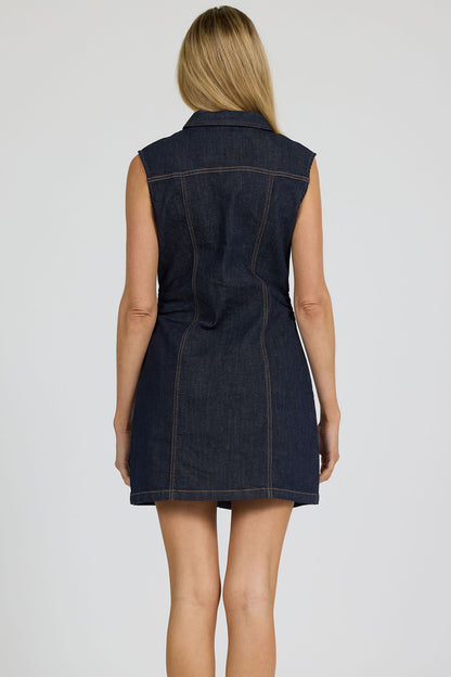 Saira Dress in Dark Denim by Dear John
