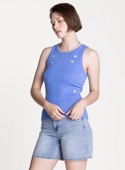 Edlin Tank in Surf Blue Star by Thread & Supply