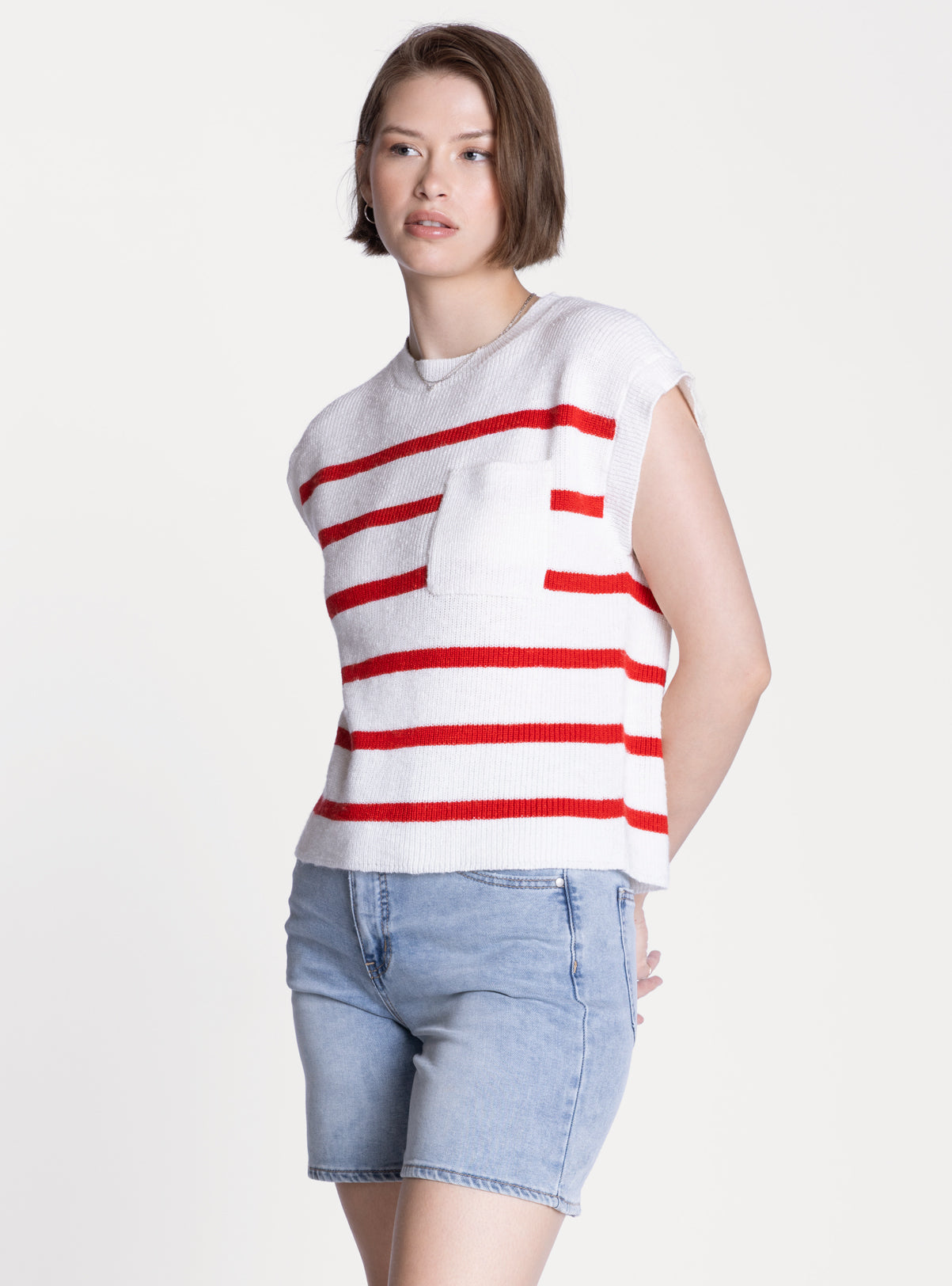 Vienne Knit Top in Red by Thread & Supply