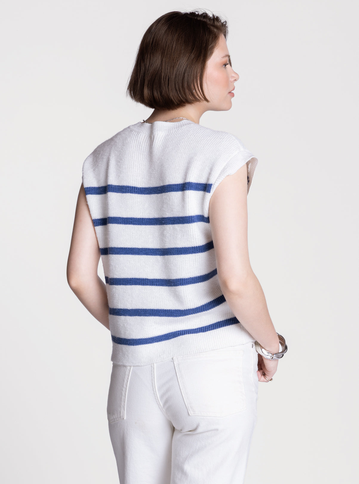Vienne Knit Top in Navy by Thread & Supply