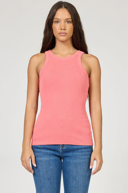 Tamia Ribbed Tank in Pigment Dubarry by Dear John