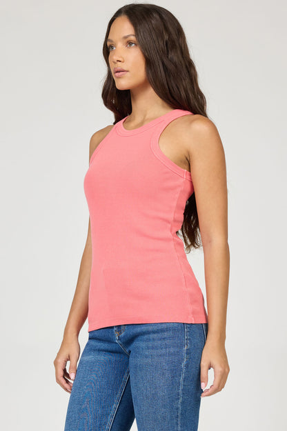 Tamia Ribbed Tank in Pigment Dubarry by Dear John