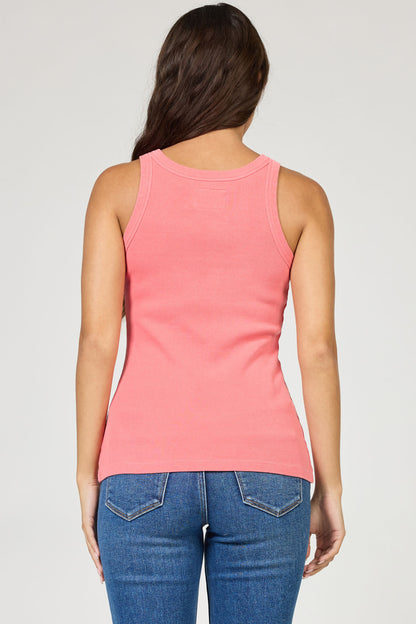 Tamia Ribbed Tank in Pigment Dubarry by Dear John
