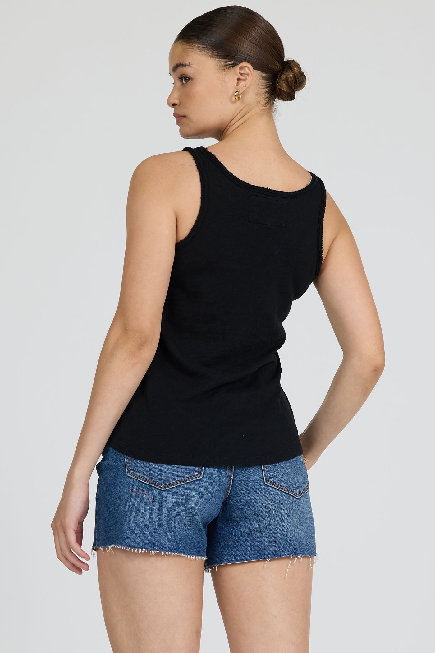 Sirena Slub Jersey Tank in Black by Dear John