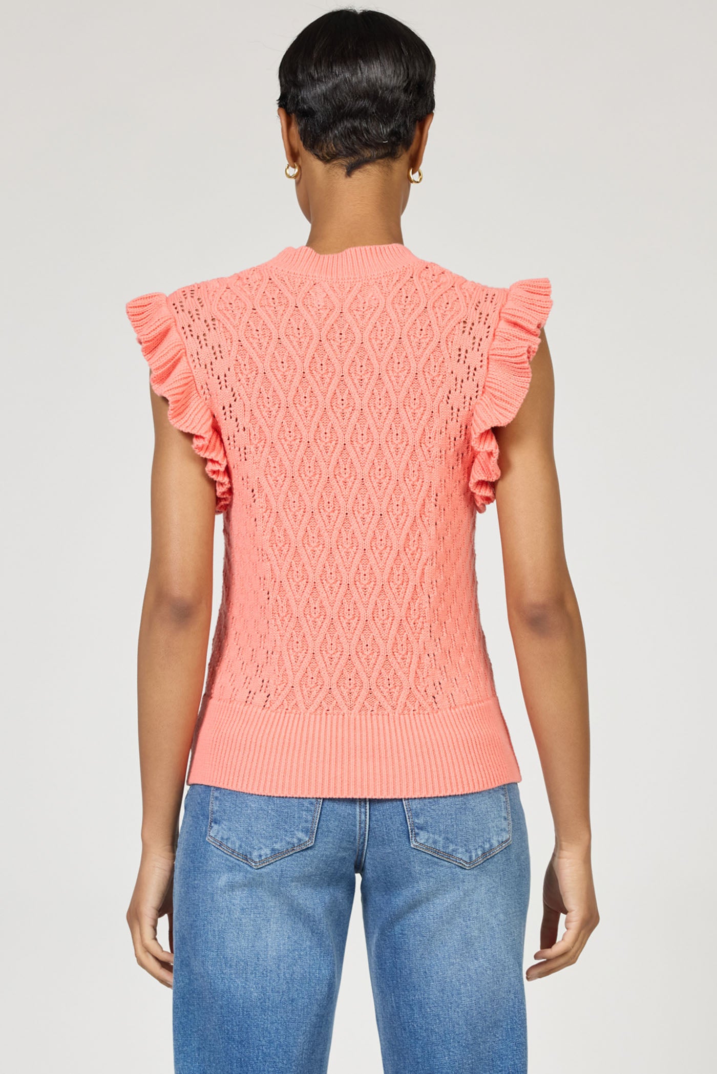 Tilly Sweater Top in Peachy Coral by Dear John
