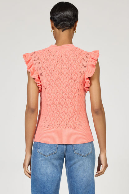 Tilly Sweater Top in Peachy Coral by Dear John