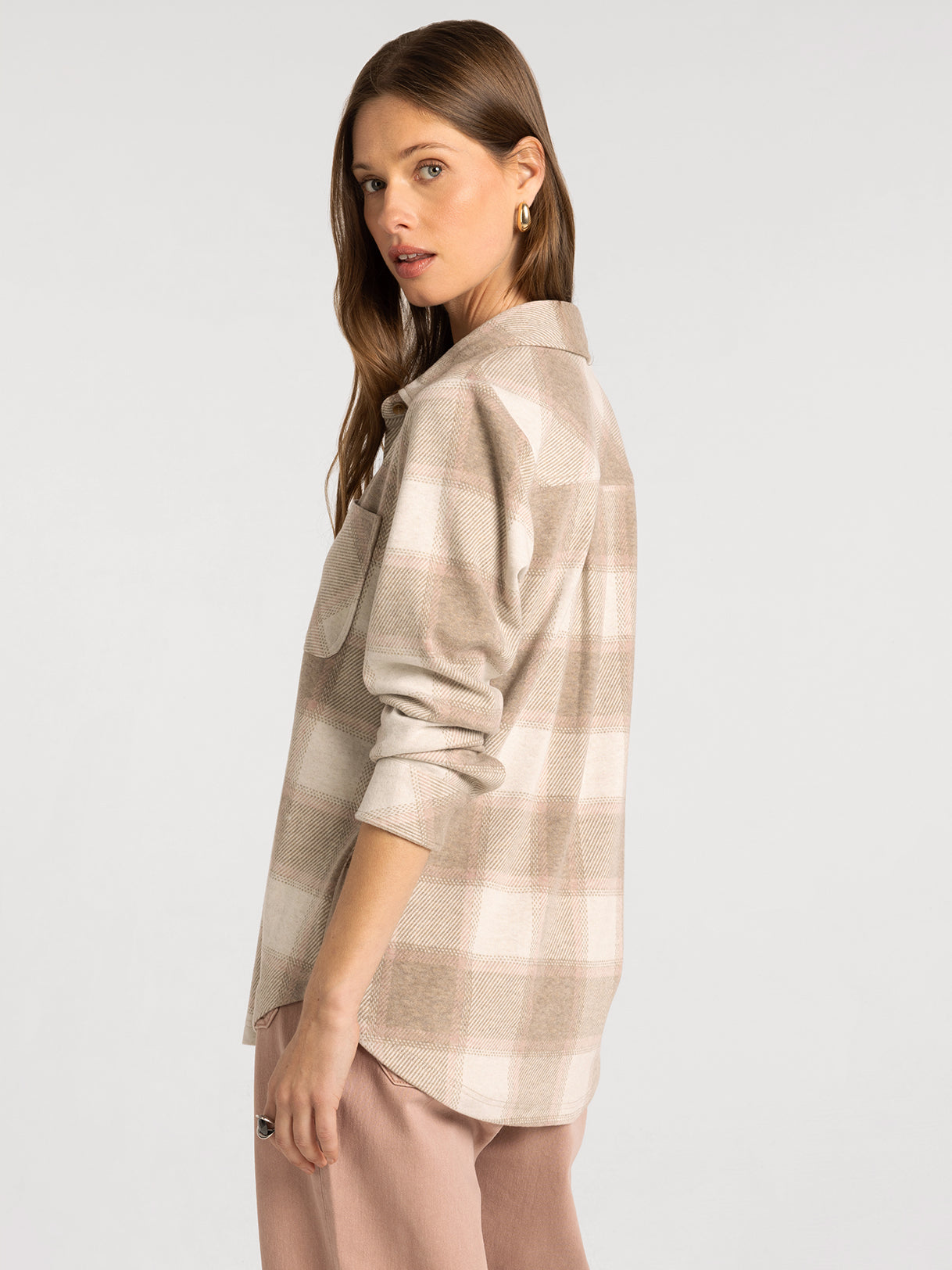 Lewis Shirt in Sand Taupe Plaid by Thread & Supply