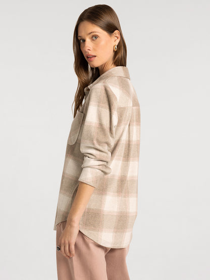 Lewis Shirt in Sand Taupe Plaid by Thread & Supply