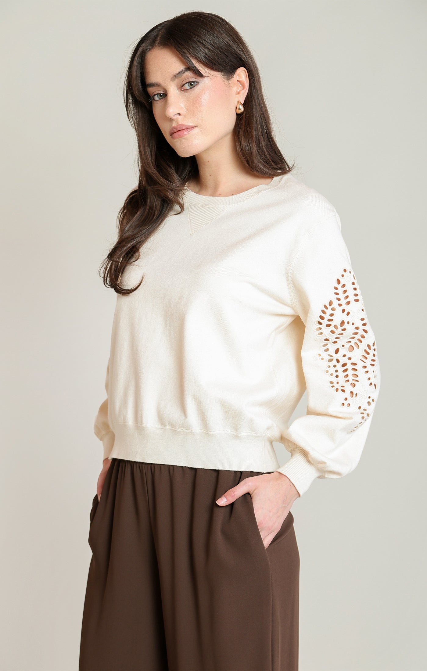 Eyelet You In Sweater by Dex