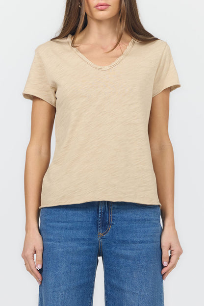 Vanya Slub Knit Tee in Dune by Dear John