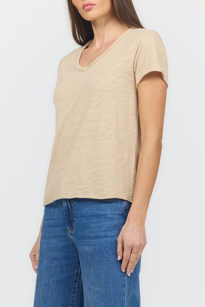 Vanya Slub Knit Tee in Dune by Dear John