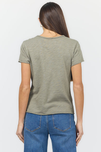 Vanya Slub Knit Tee in Vetiver by Dear John