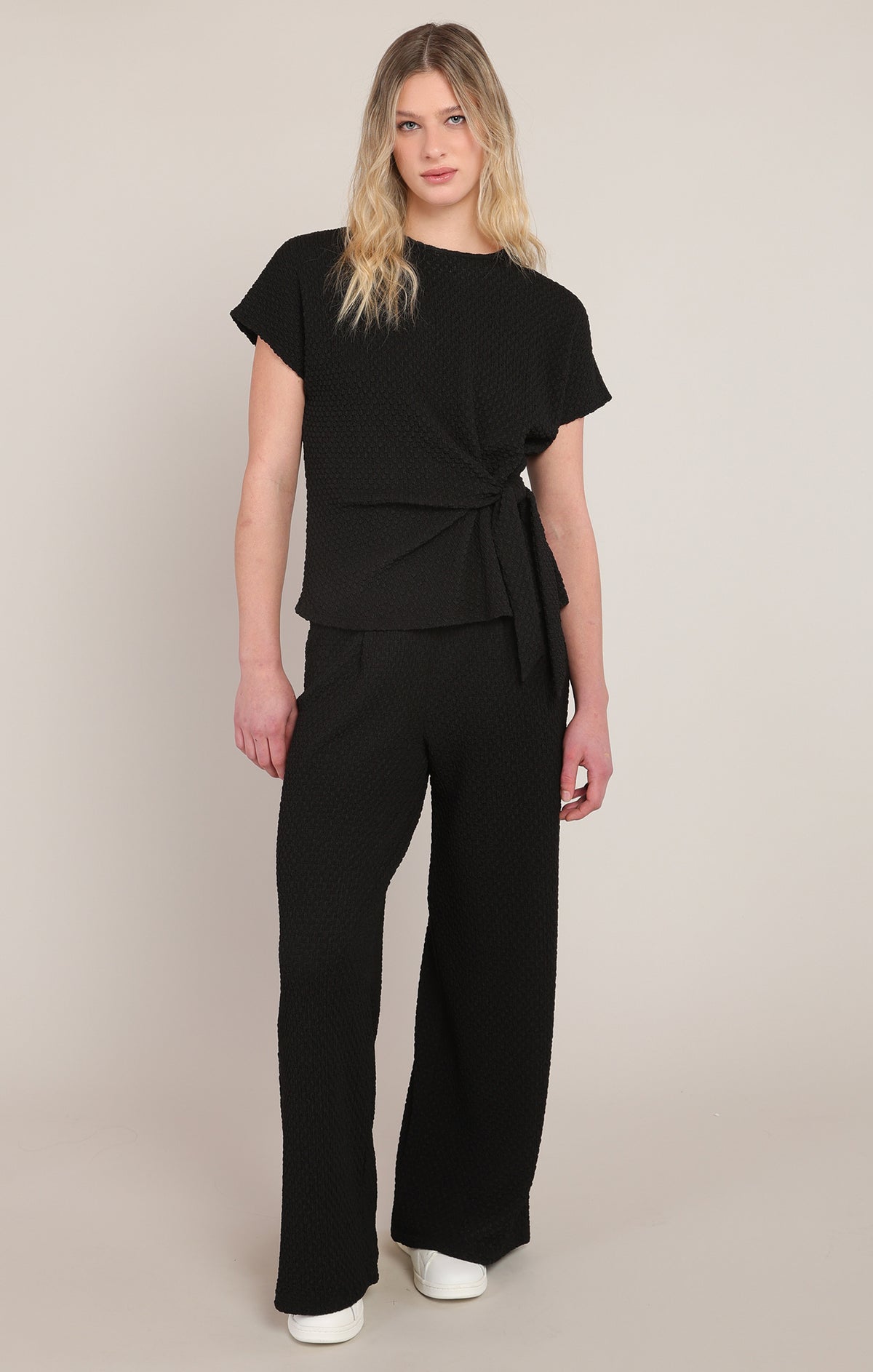 After Hours Textured Pants in Black