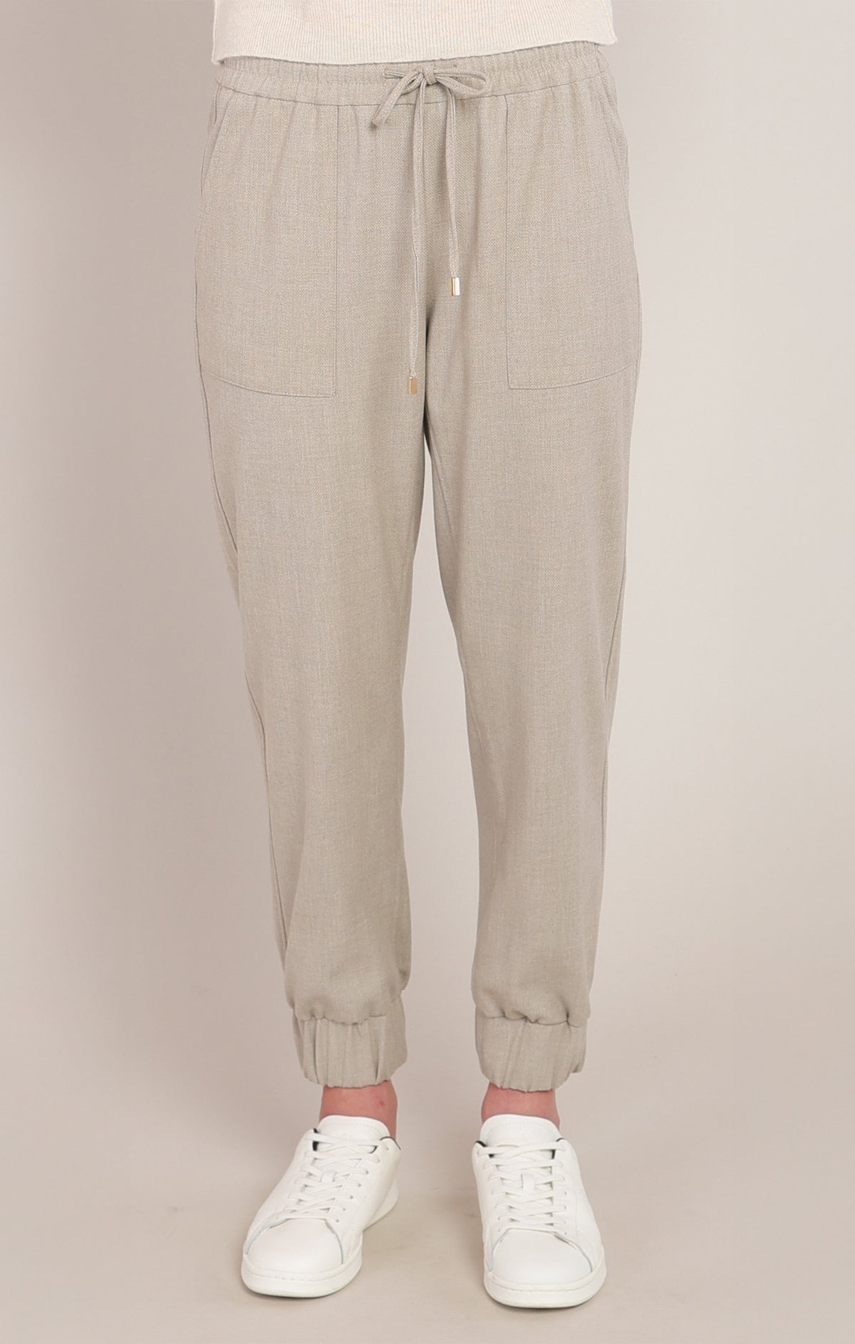 Put Together Woven Joggers in Oatmeal