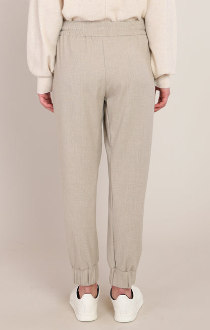 Put Together Woven Joggers in Oatmeal