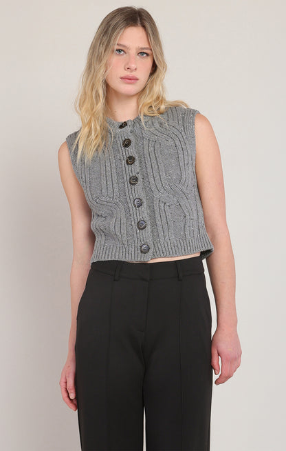 Modern Muse Sweater Vest in Grey