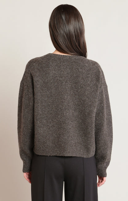 Freshly Picked Floral Sweater in Espresso Heather by Dex