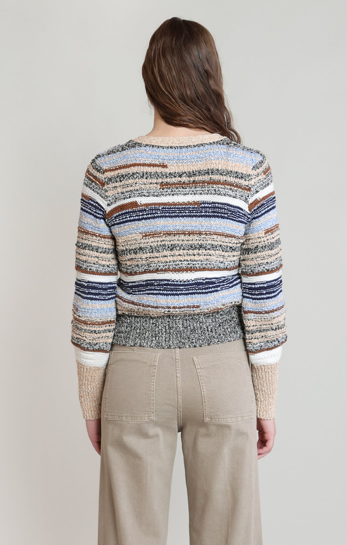 Mountain Morning Cardigan in Ercu & Navy by Dex