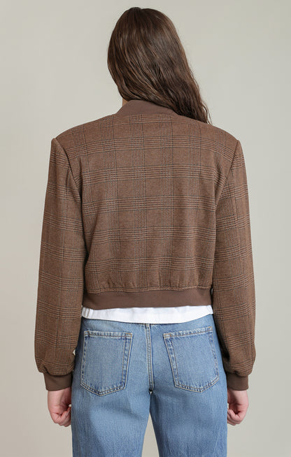 Uptown Plaid Bomber Jacket by Dex