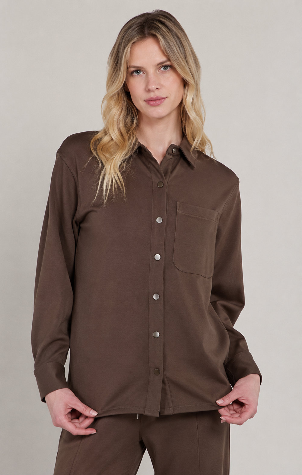 Sweet Escape Scuba Jacket in Milk Chocolate by Dex