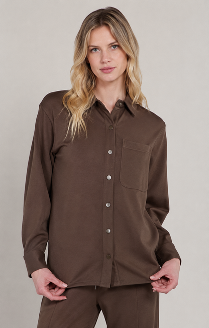 Sweet Escape Scuba Jacket in Milk Chocolate by Dex