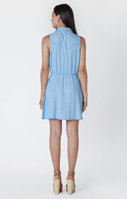 Light Blue Wash Tencel Utility Dress by Dex