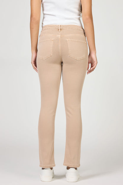 Blaire Mid Rise Jeans in Warm Taupe by Dear John