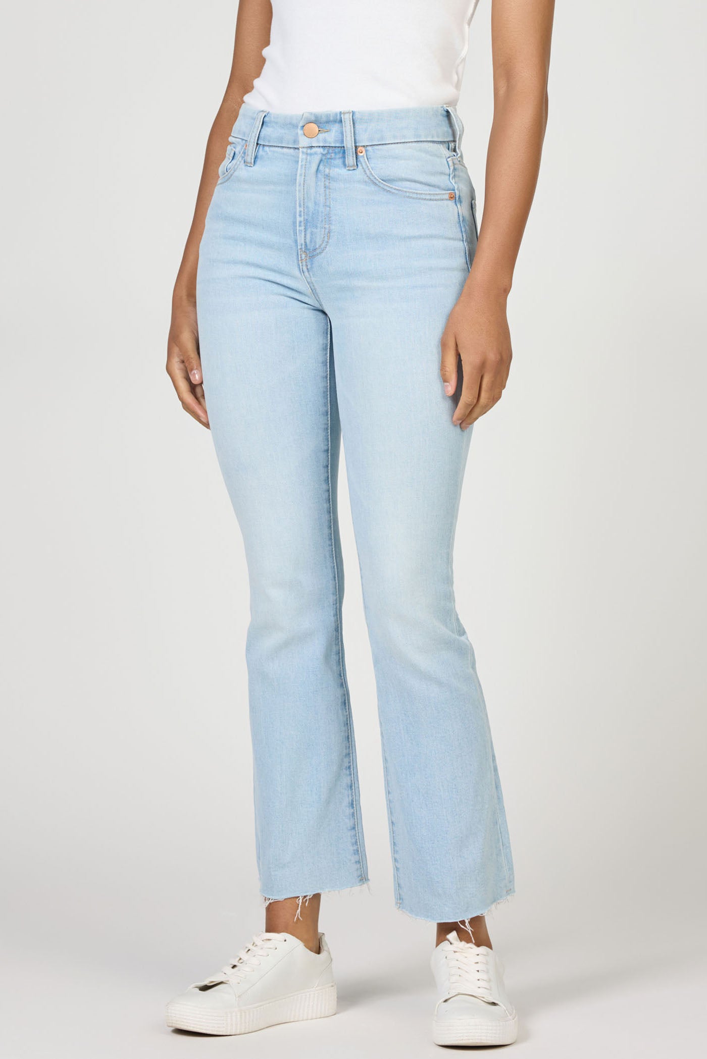 Jeanne Mid Rise Jeans in Misty Cloud by Dear John