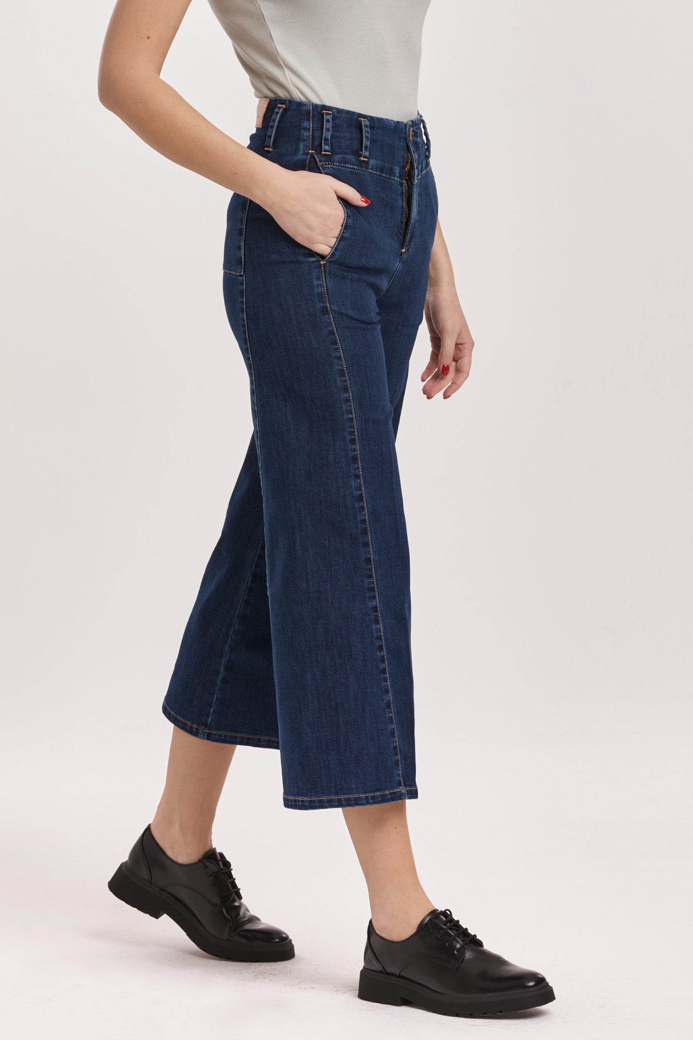 Audrey Super High Rise Wide Leg Crop in Breckenridge by Dear John