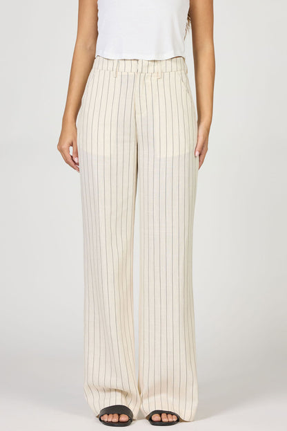 Brandy Mid Rise Trousers in Creamy Black by Dear John