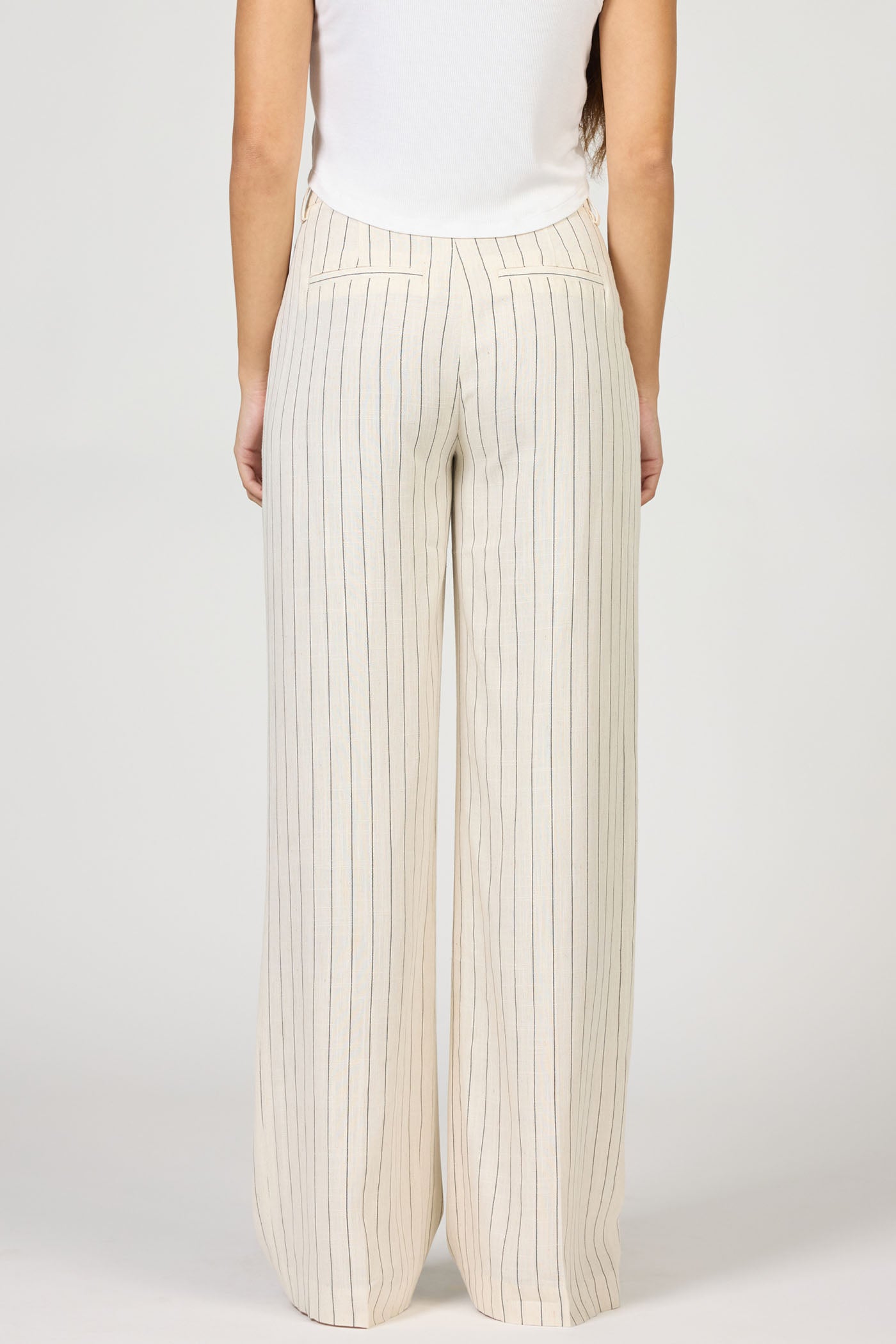 Brandy Mid Rise Trousers in Creamy Black by Dear John