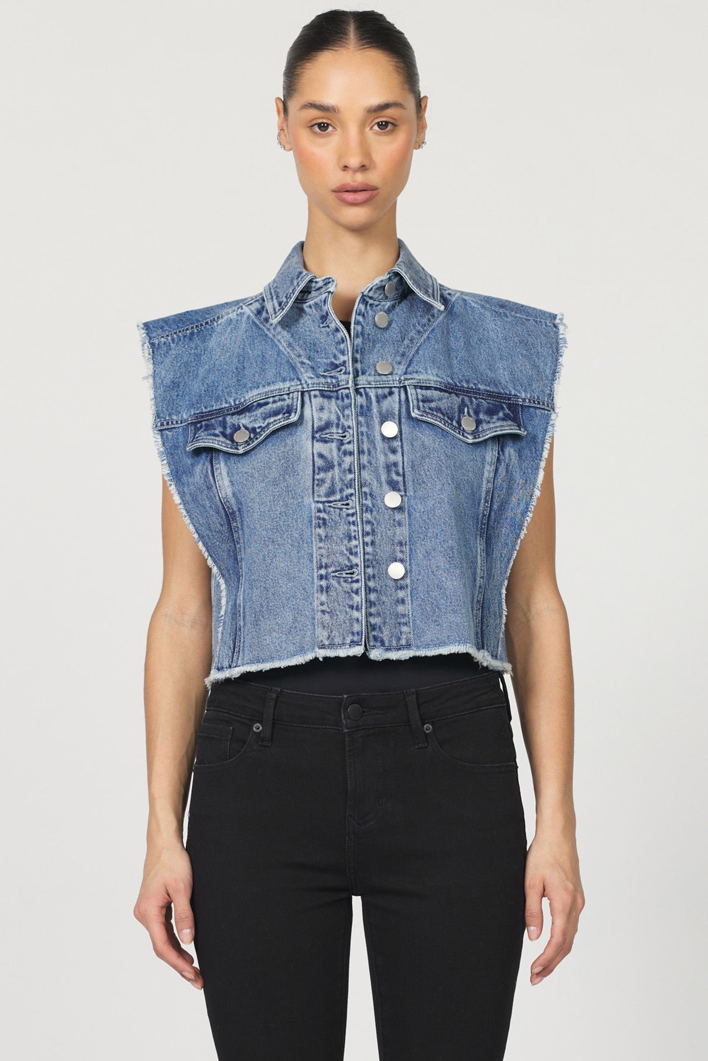 Melody Denim Vest in Snow Blue by Dear John