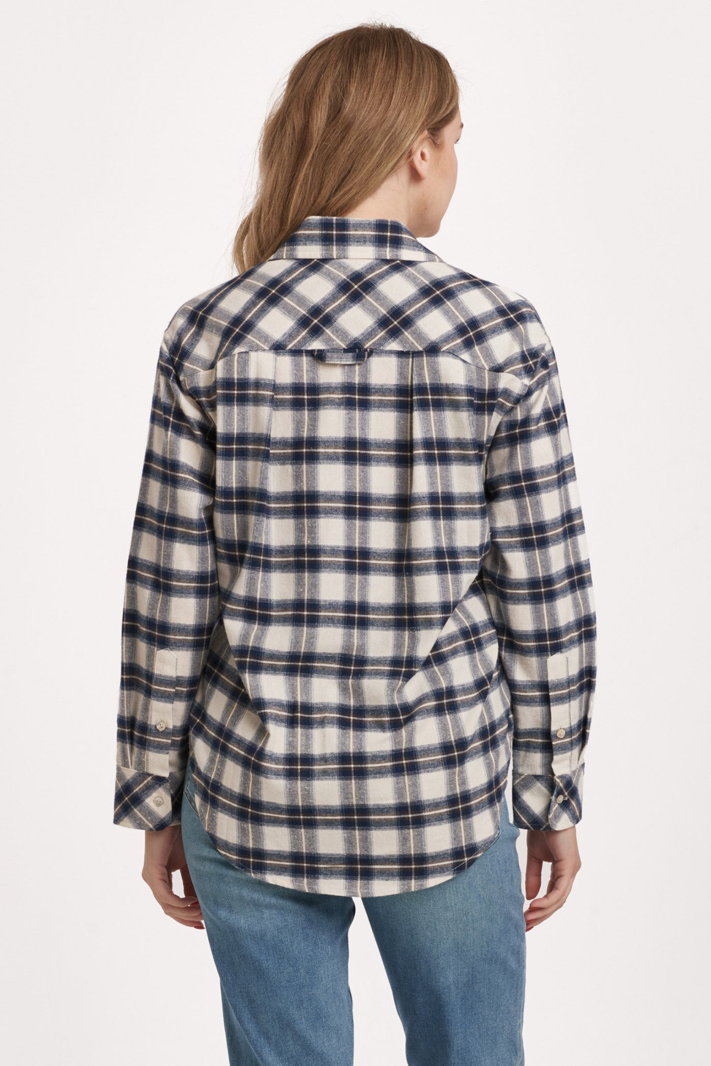 Lola Plaid Button Down Top in Cozy Nights by Dear John