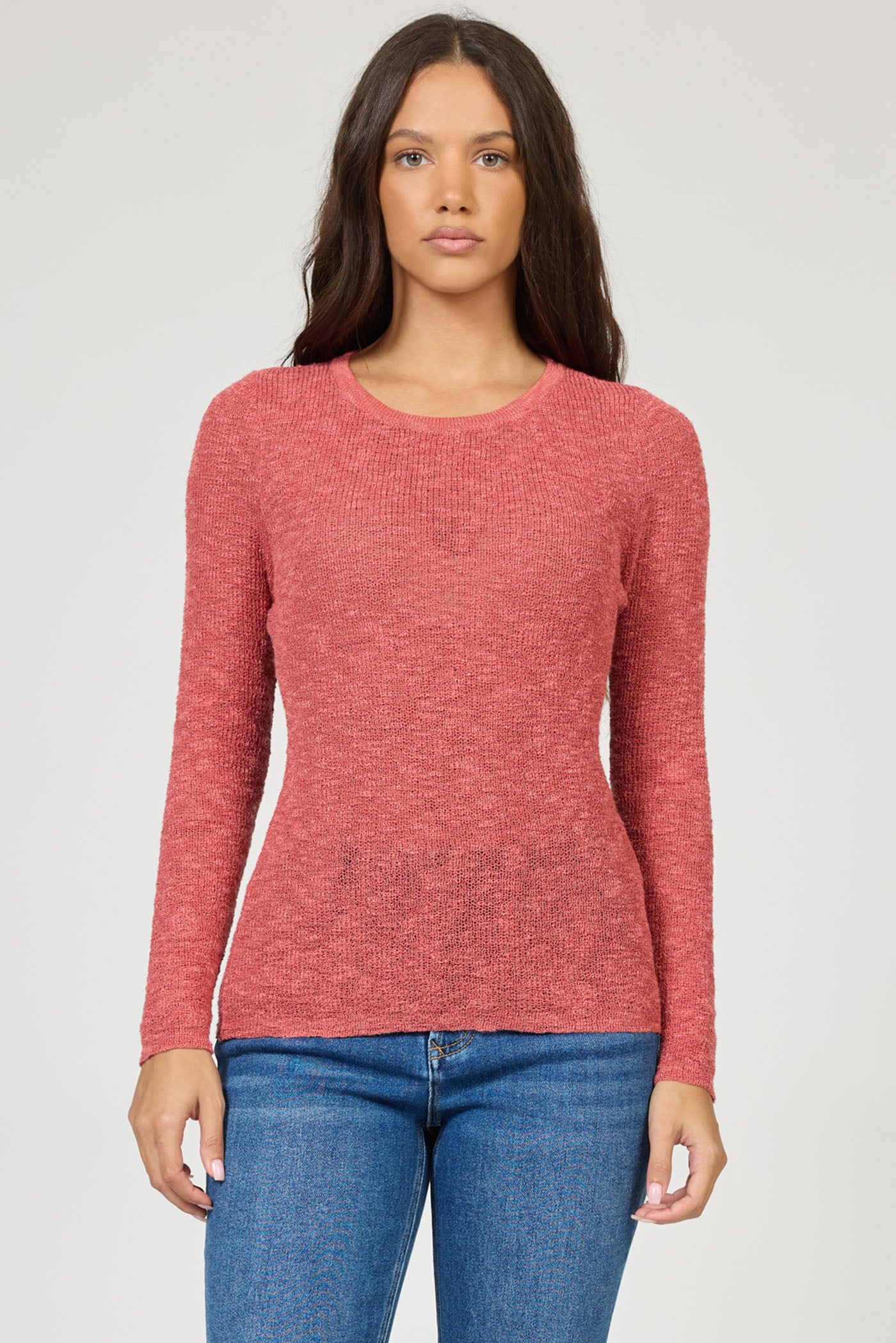 Edina Lightweight Knit Top in Deep Terracotta by Dear John
