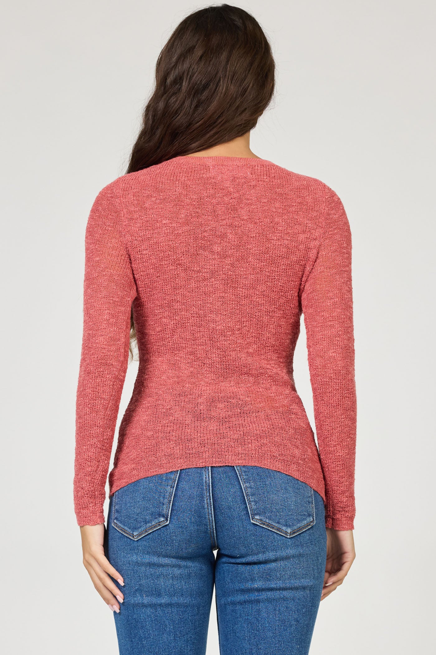 Edina Lightweight Knit Top in Deep Terracotta by Dear John