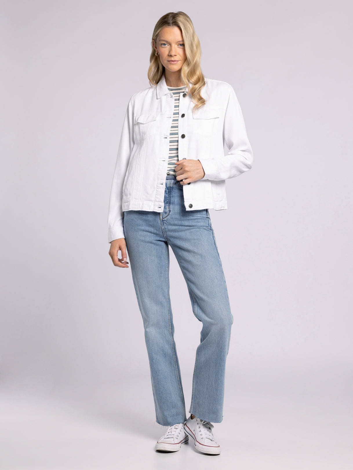 Jackie Jacket in White by Thread & Supply