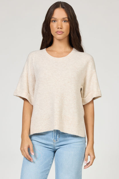 Catrina Relaxed Fit Top in Heather Oatmeal by Dear John