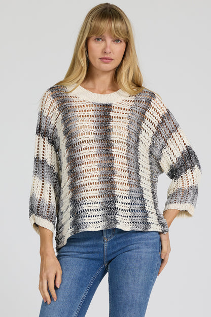 Gilly Sweater in Grey Stripe by Dear John