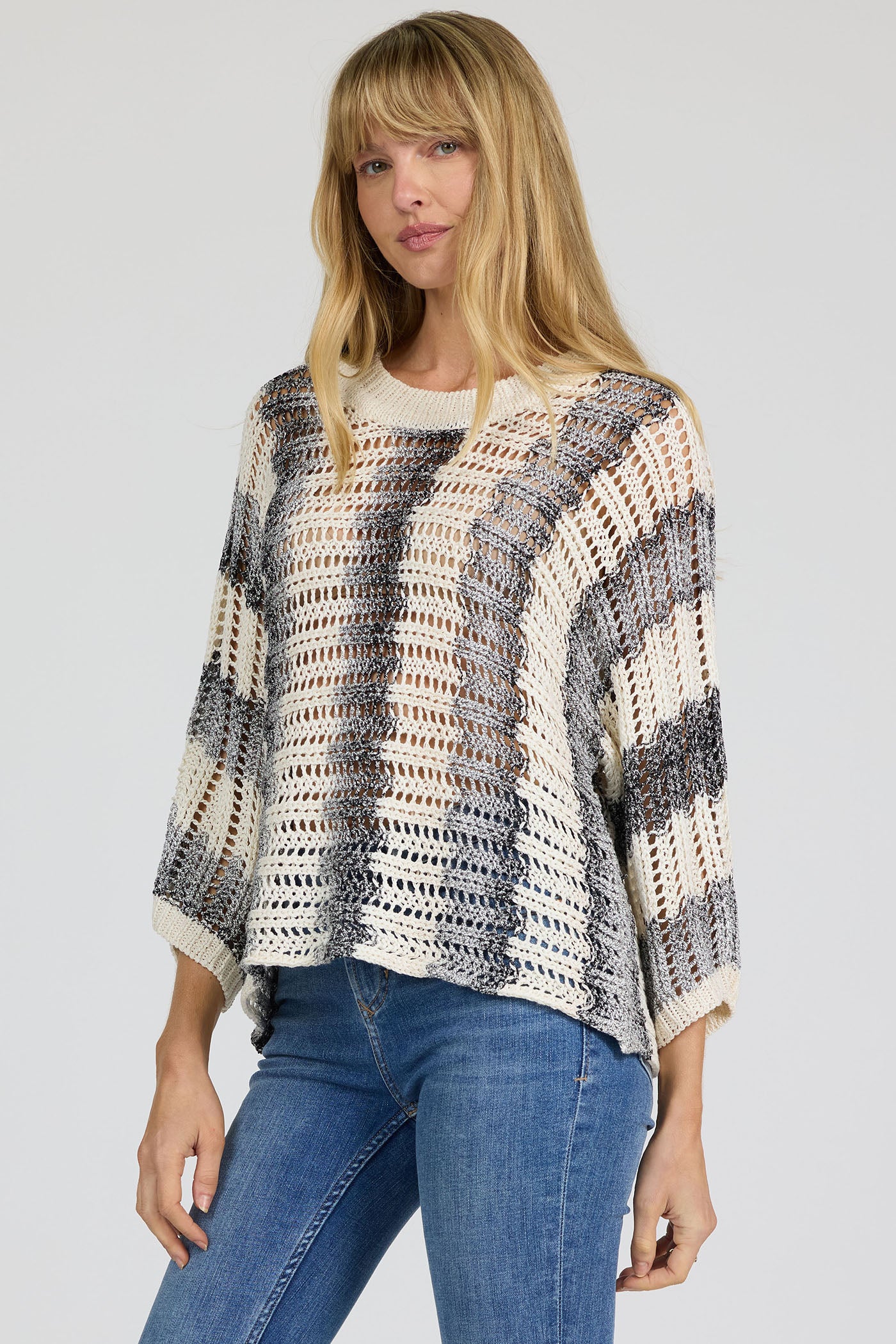 Gilly Sweater in Grey Stripe by Dear John