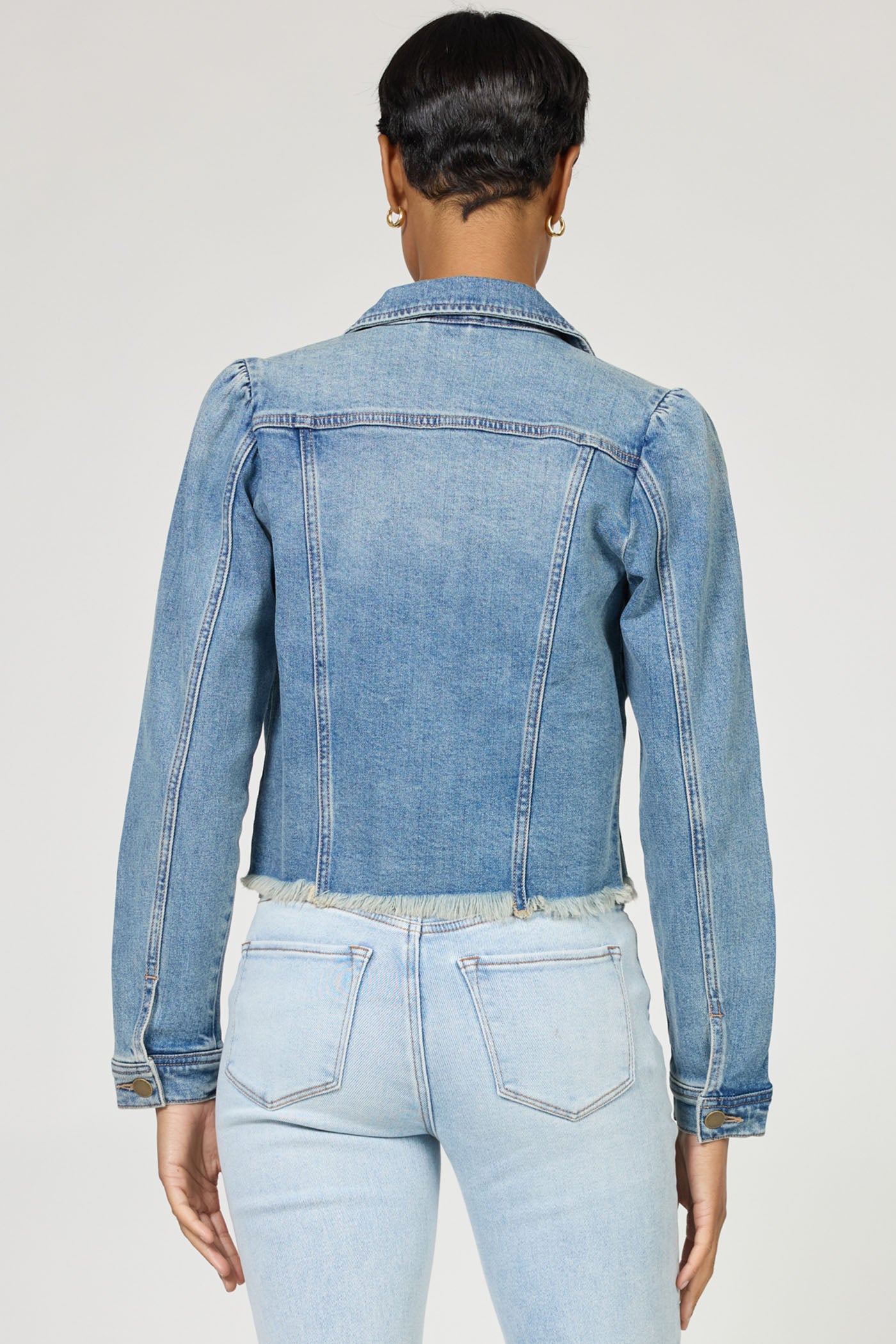 Roselyn Puff Sleeve Denim Jacket in Vintage Flow by Dear John