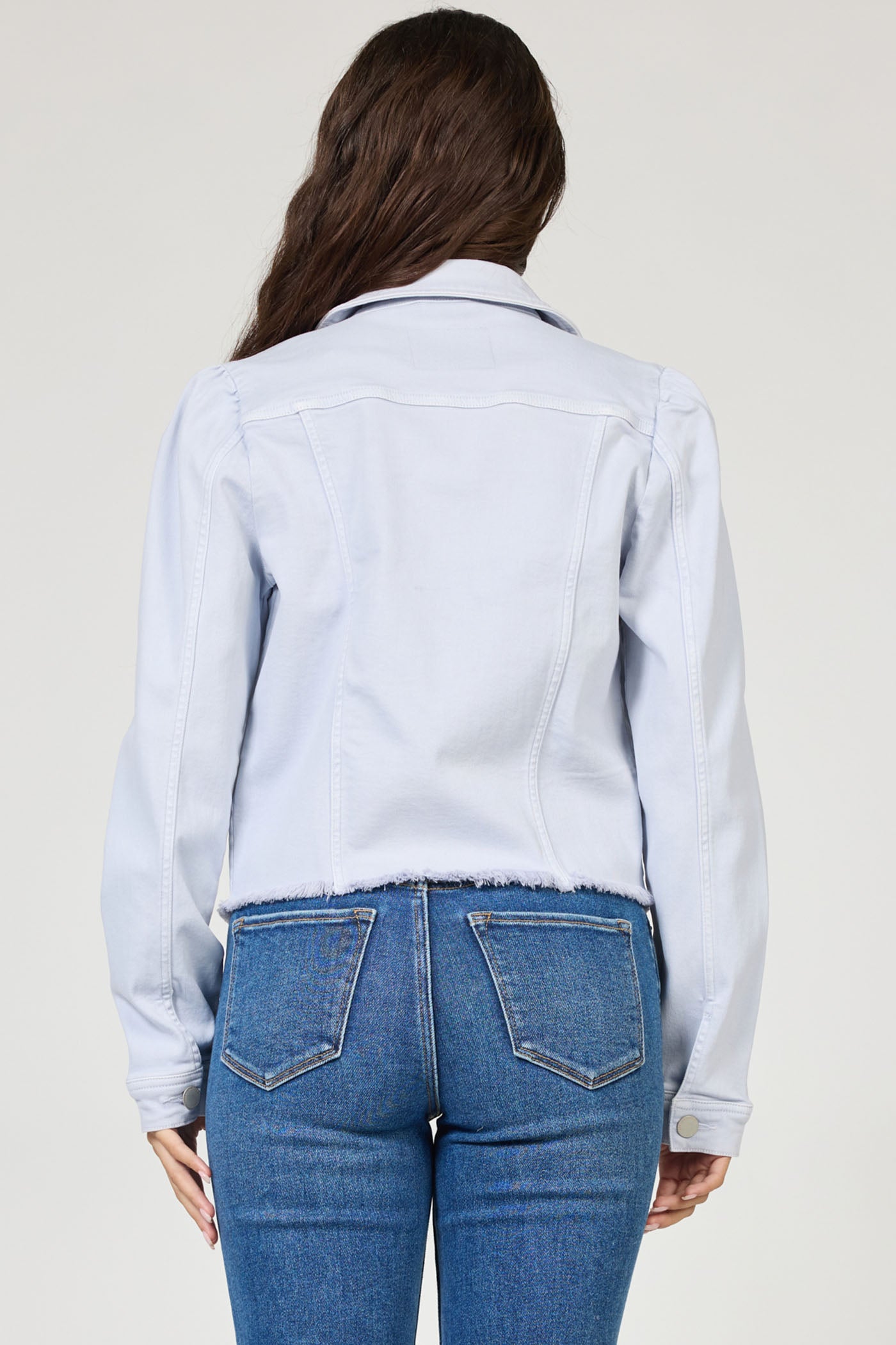 Roselyn Puff Sleeve Denim Jacket in Skyway by Dear John