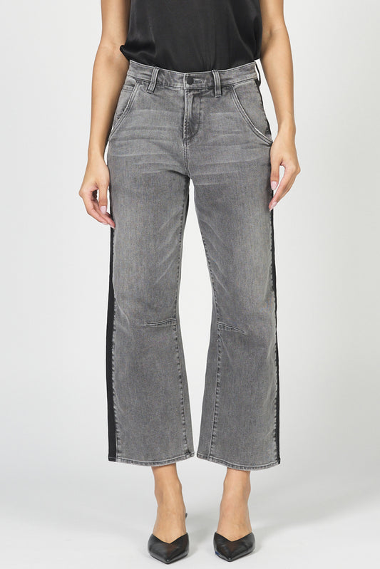 Lasso Barrel Leg Jeans in Mood Black by Dear John