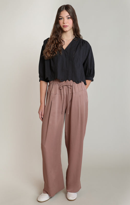 Soft Season Wide Leg Pants in Dusty Rose by Dex