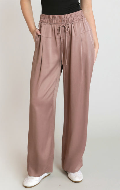 Soft Season Wide Leg Pants in Dusty Rose by Dex