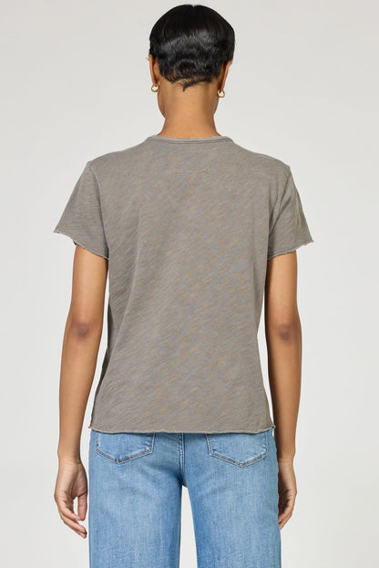 Vanya Slub Knit Tee in Dark Gull Grey by Dear John