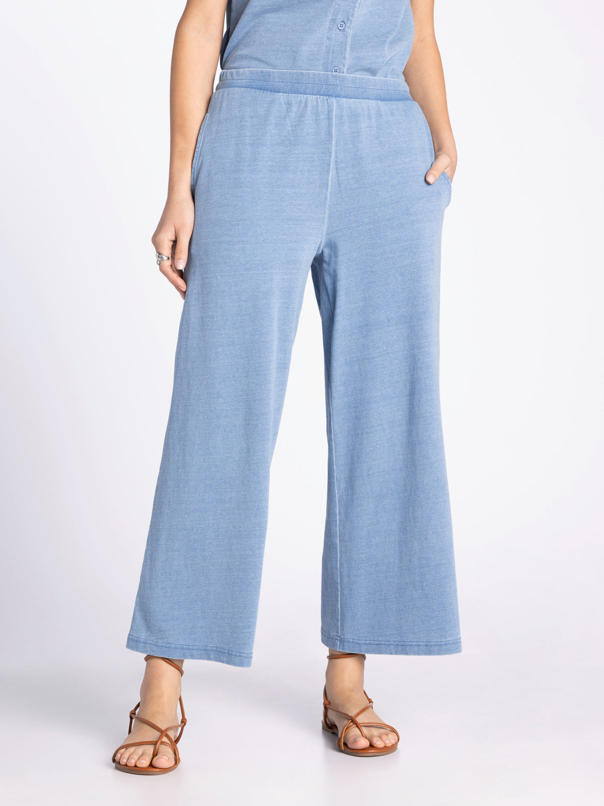 Allium Pants in Light Denim Blue by Thread & Supply