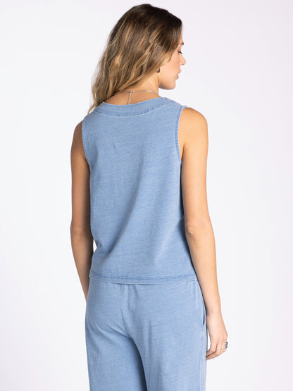 Allium Top in Light Denim Blue by Thread & Supply