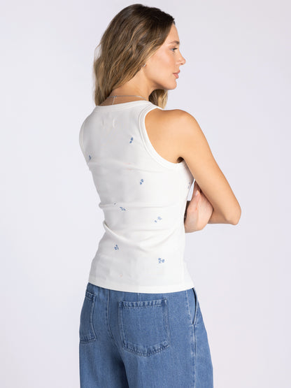 Edlin Tank in Blue Flower by Thread & Supply